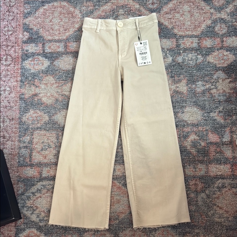 Zara Kids Beige Wide-Leg Jeans